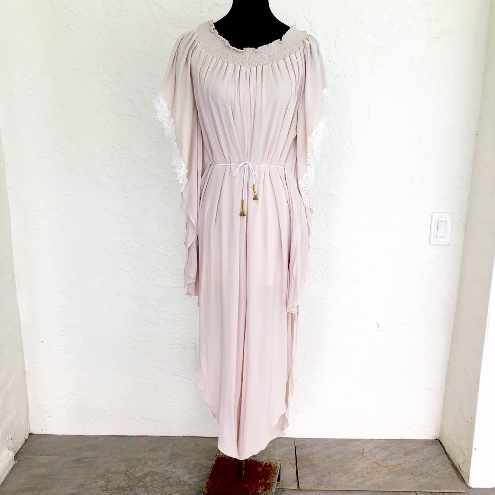 Santorini Boho Batwing Flutter Lace Jumpsuit Small - image 1